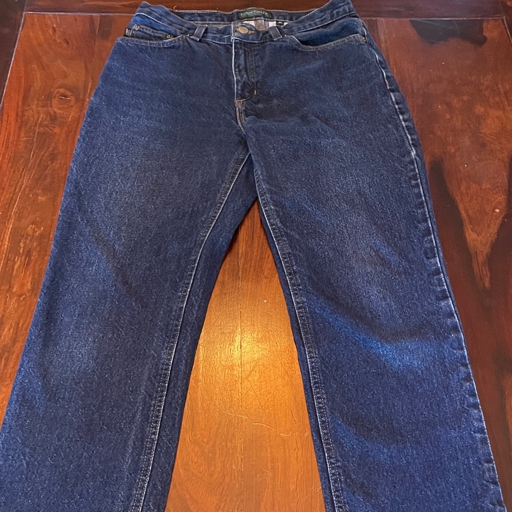 Lauren Jeans CO. Ralph Lauren Women’s Straight Leg Dark Indigo Jeans